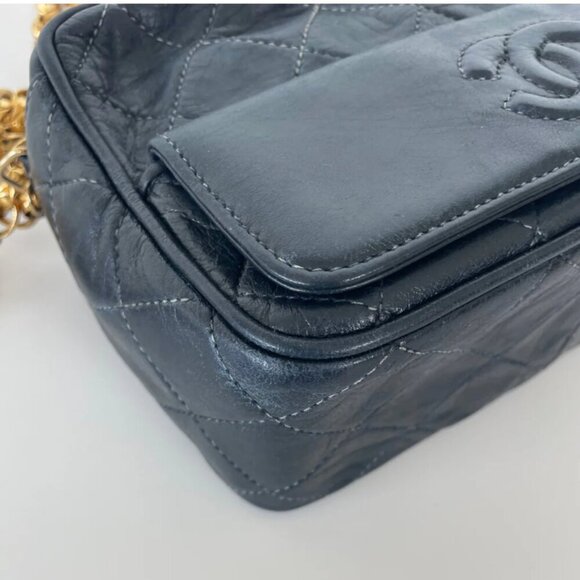Chanel | Vintage Camera Bag | Navy Blue | Upcycled - Picture 8 of 12